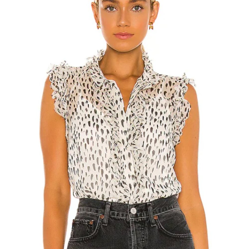 7 for All Mankind Leopard Sheer Top